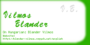 vilmos blander business card